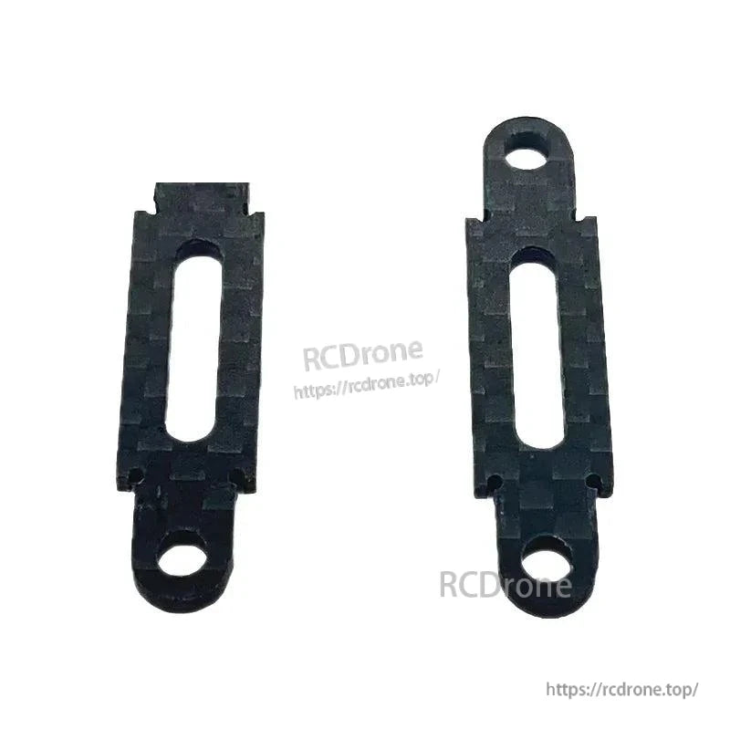 Pair of carbon fiber mounting brackets with slotted cutouts for adjustable fit