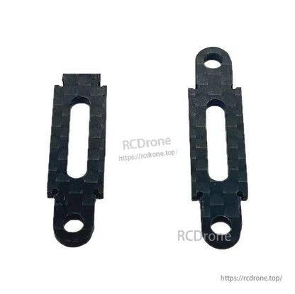 Pair of carbon fiber mounting brackets with slotted cutouts for adjustable fit