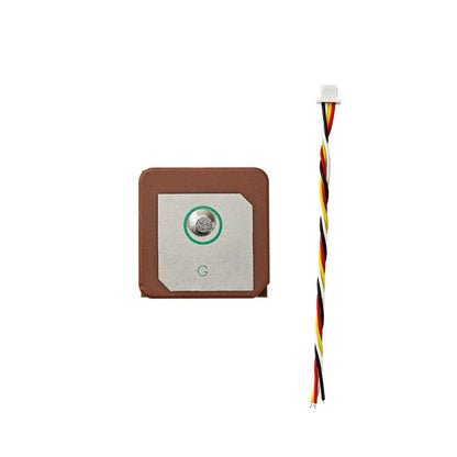 DarwinFPV M1018 / M1012 GPS ceramic patch antenna face with 4-wire lead and white plug