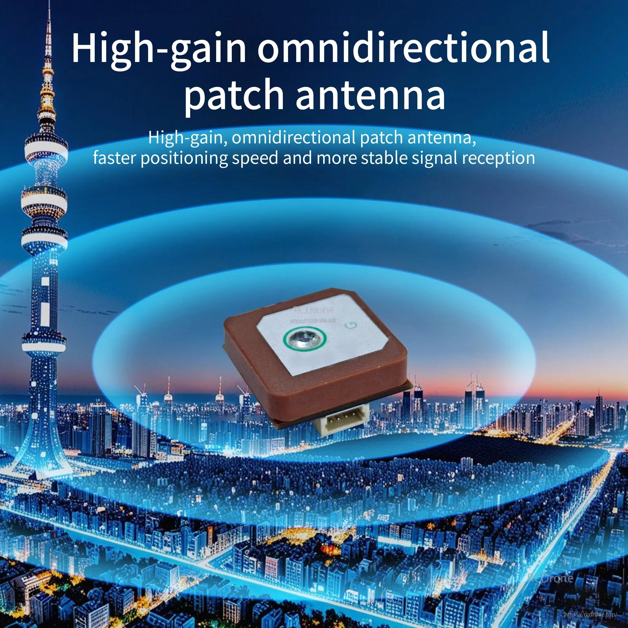 High-gain omnidirectional ceramic patch antenna design for quicker GPS lock and stable signal reception
