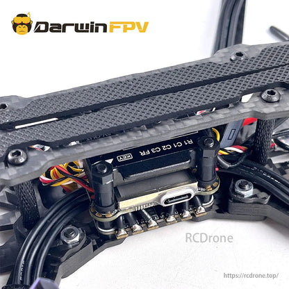 DarwinFPV MARK4 features 5.8G/1.2G VTX, 2807 1300KV motor, Caddx Ratel2 camera, and robust wiring for superior performance.