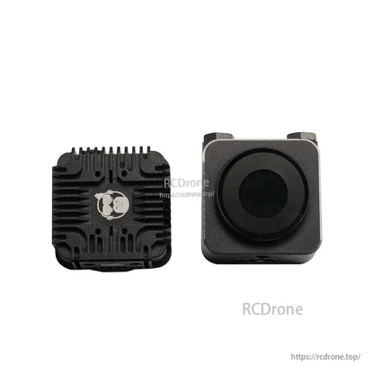 Back heatsink plate and front face of the protective case shown side by side