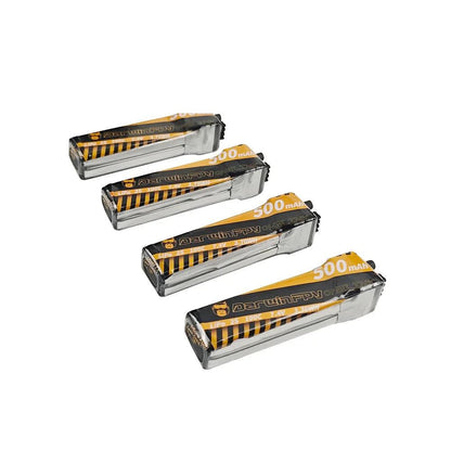 DarwinFPV OneLink 2S 500mAh LiPo Battery pack set, four batteries on white background