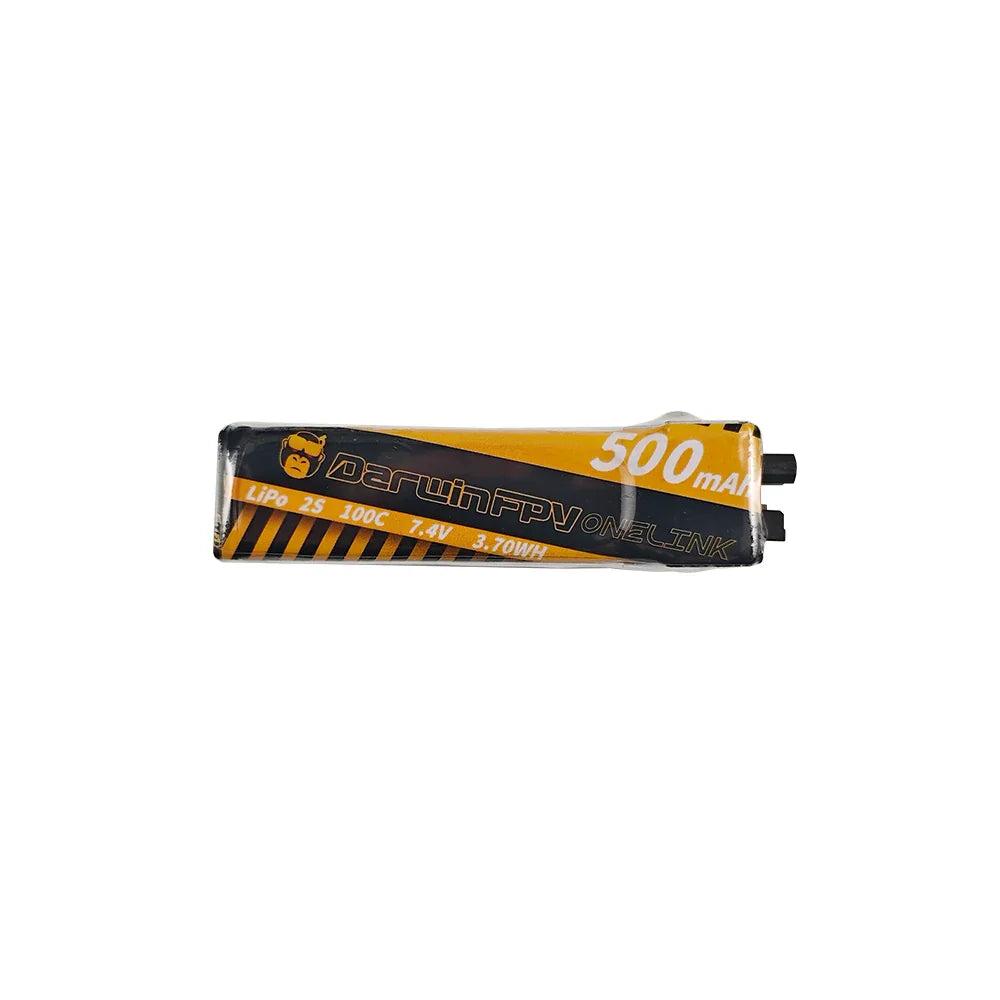 Side profile of 500mAh LiPo battery with lead end visible on the right