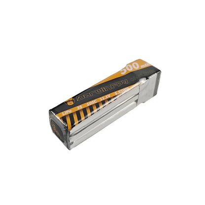 DarwinFPV OneLink 3S 500mAh LiPo Battery, angled view showing DarwinFPV branding and 500mAh top