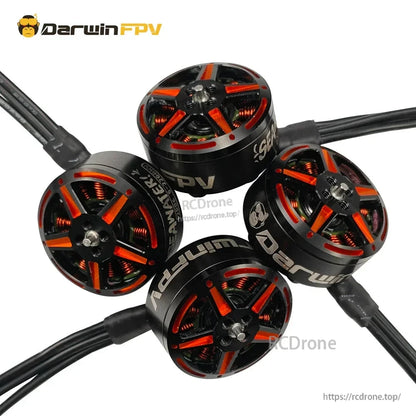 DarwinFPV SeaWater 2006.5 2200KV waterproof brushless motor set, angled view with orange accents