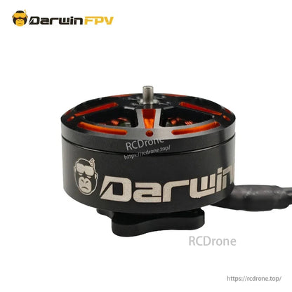 Single DarwinFPV SeaWater 2006.5 motor side profile with Darwin logo and orange internal accents