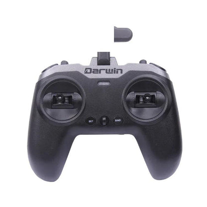 DarwinFPV TX-Lite 2.4GHz 10-channel FPV transmitter front view with dual gimbals and Set/Bind buttons