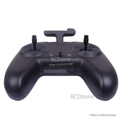 Bottom front angle of DarwinFPV TX-Lite transmitter showing grip shape, antenna mount, and control buttons