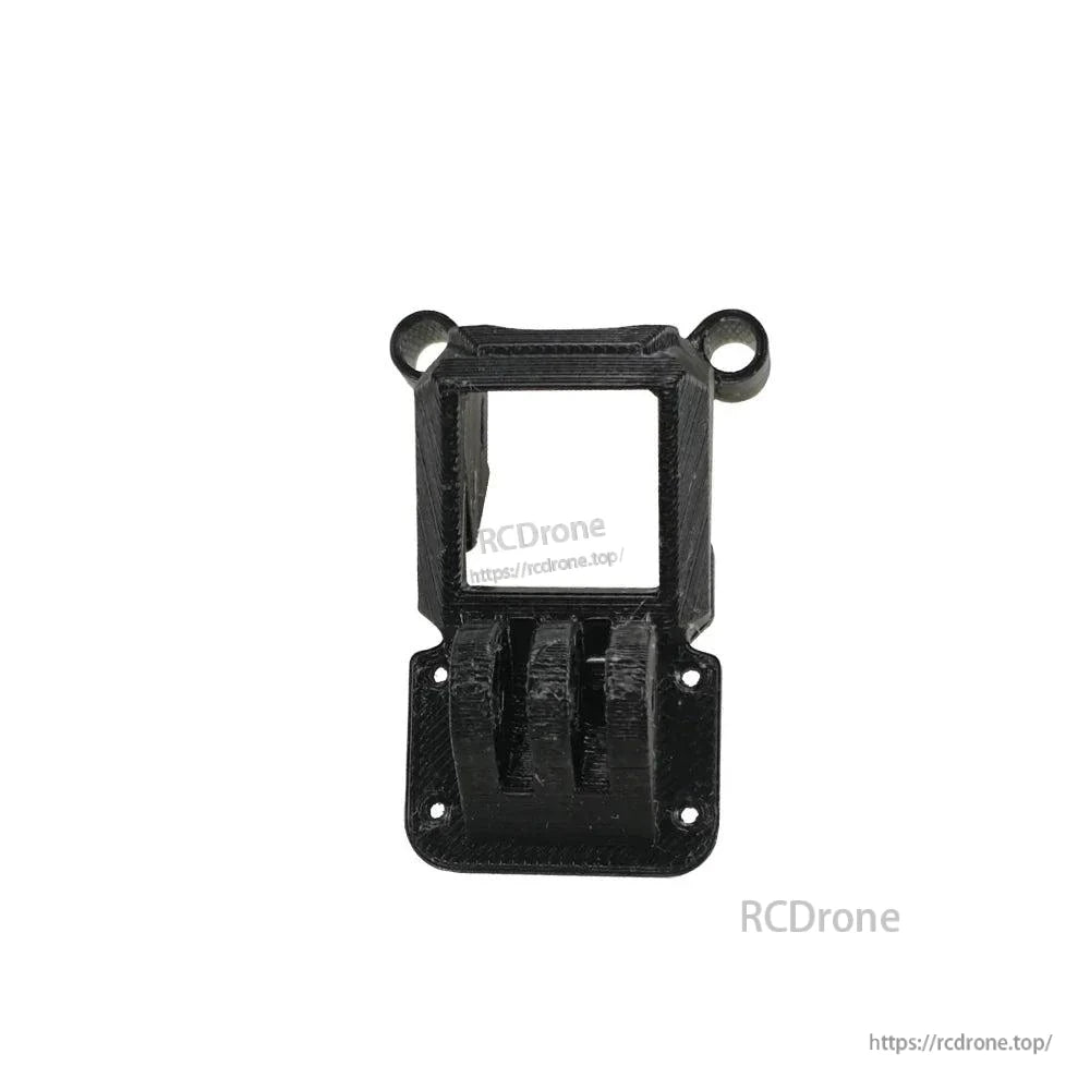 3D-printed camera mount cage with square opening and front strap slots