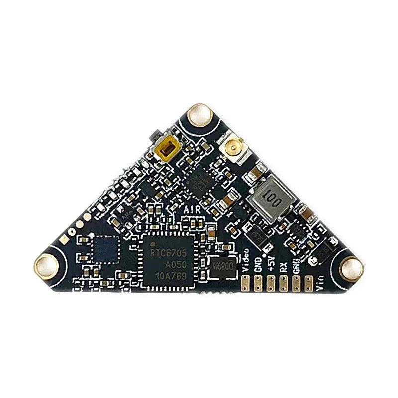 DarwinFPV VT5804 5.8G FPV video transmitter (VTX) board, top side with solder pads and components