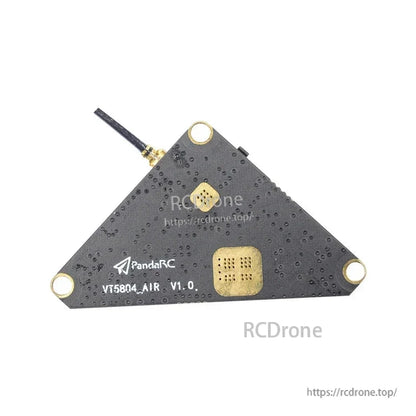 Bottom side of PandaRC VT5804_AIR V1.0 board showing RF shield pad and printed model marking