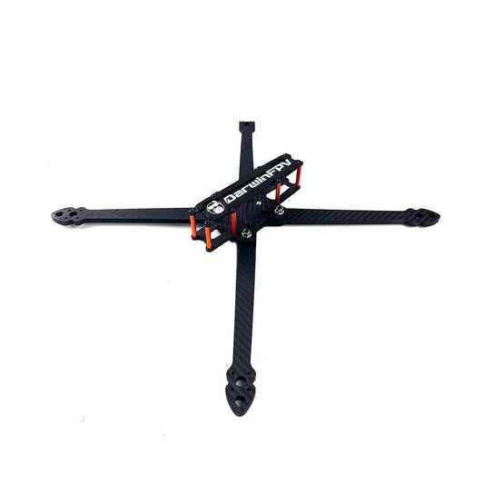 DarwinFPV X10 long range FPV drone frame assembled, 10 inch True-X foldable carbon frame top view