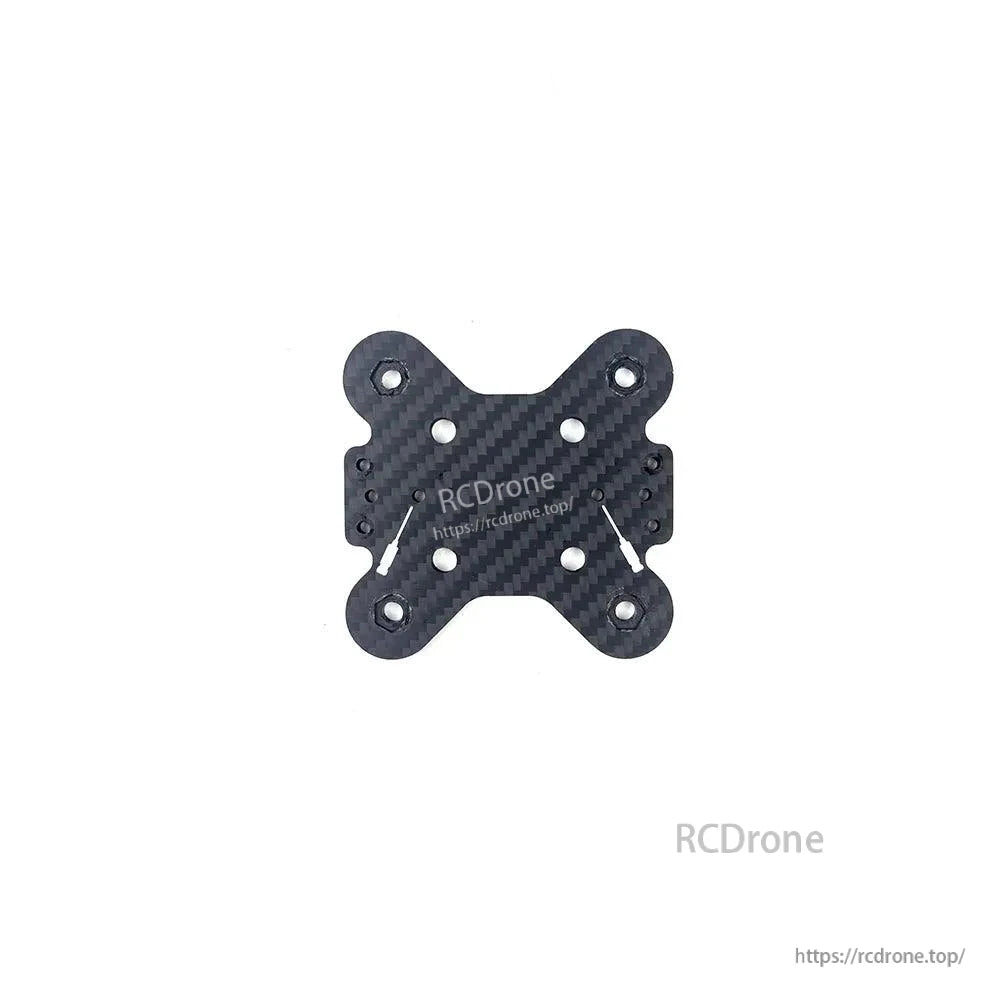 Compact carbon center plate with four corner mounting holes for the foldable frame