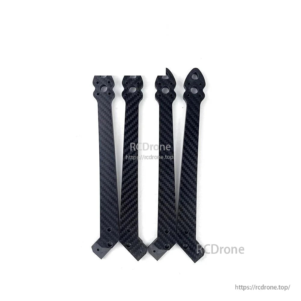 Set of four carbon fiber replacement arms for DarwinFPV X10 frame, pre-drilled motor mounts