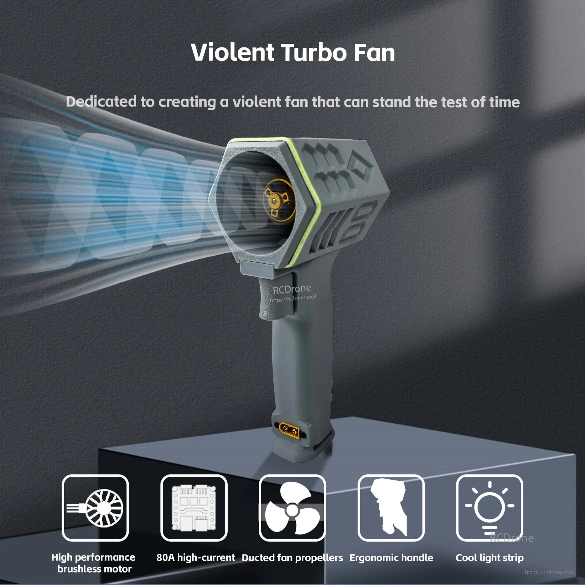 DarwinFPV X5 50mm Turbo JET turbo fan handheld ducted blower with brushless motor and XT60 input