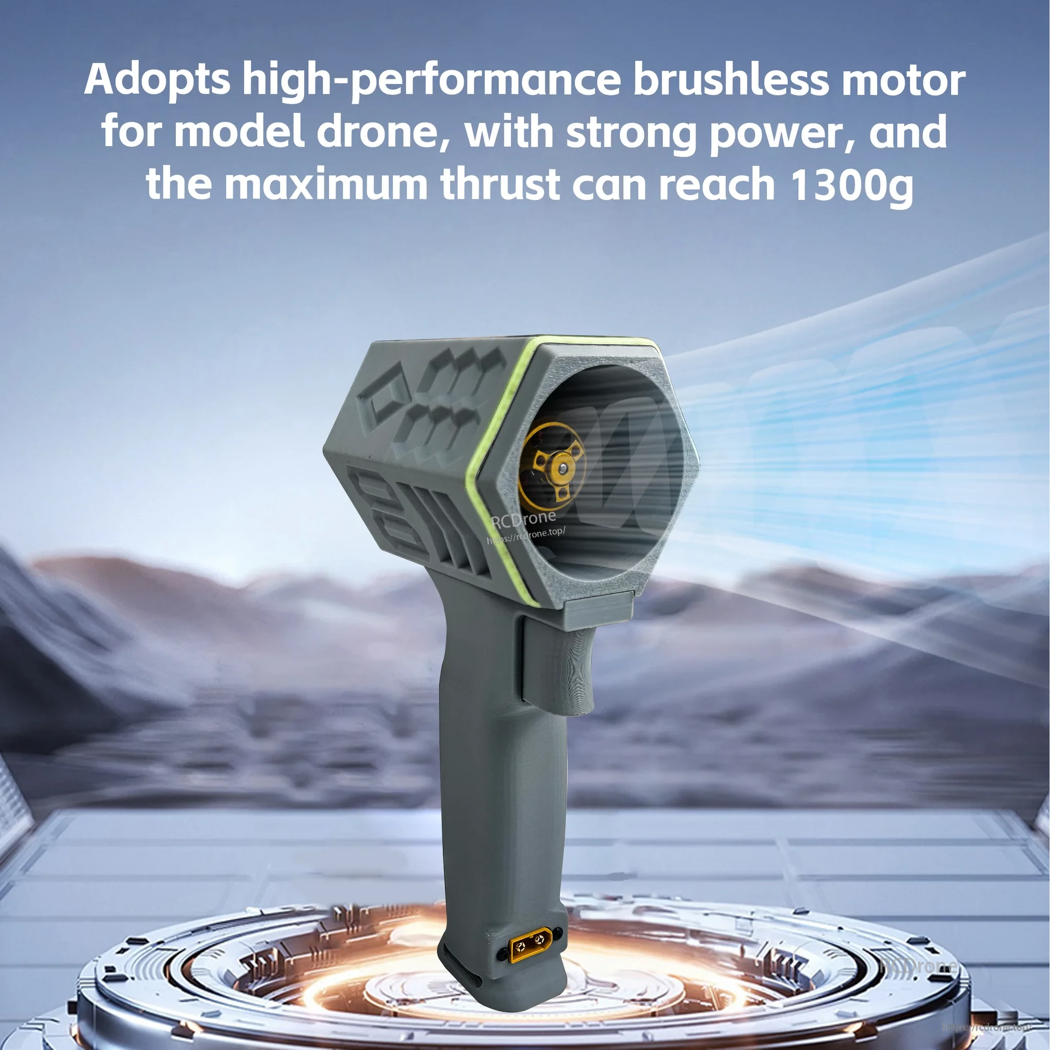 DarwinFPV X5 50mm Turbo JET Turbo Fan angled view highlighting 50mm ducted outlet and rugged housing