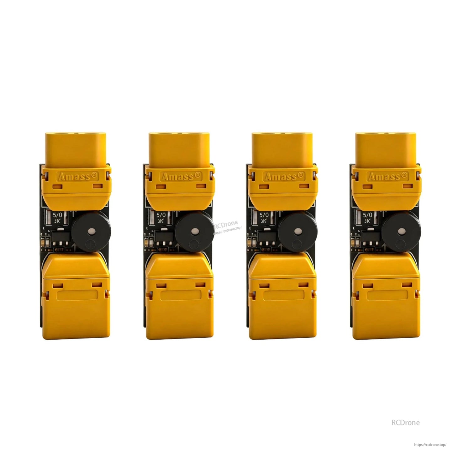 Four smoke stopper modules displayed in a row, front view