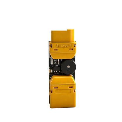 Front view of DarwinFPV XT30/XT60 smoke stopper with Amass connector and round buzzer