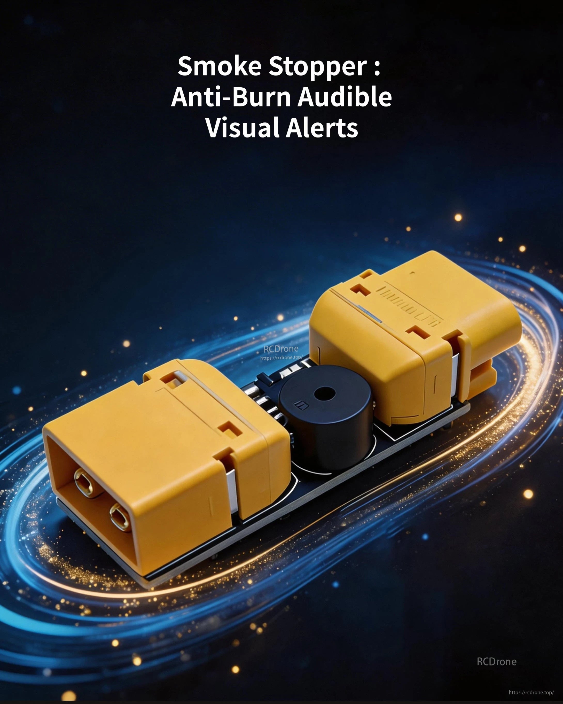 DarwinFPV XT30/XT60 smoke stopper device with built-in LED and buzzer for anti-burn power-up testing
