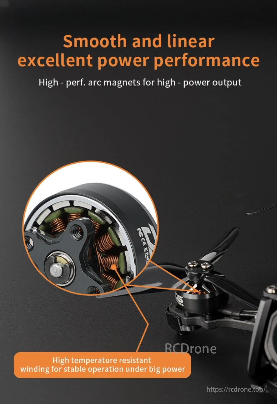 DeepSpace Aether 1505 Brushless FPV Motor, Smooth, linear power; high-performance magnets; heat-resistant winding.