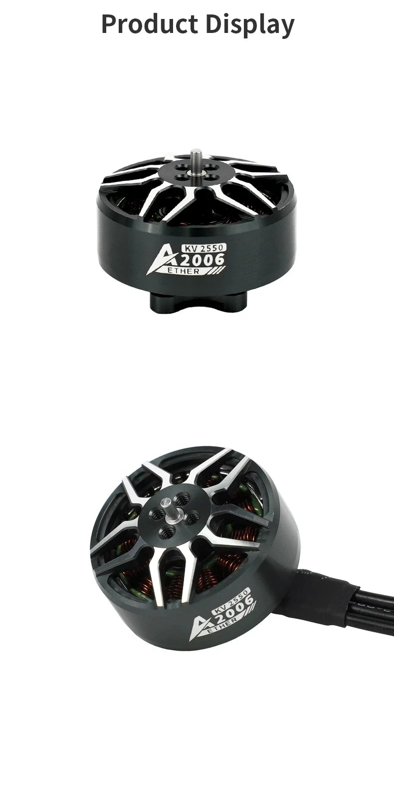 DeepSpace Aether 2006 2550KV Brushless Motor for 3.5-5 Inch FPV Drone, 4S-6S Compatible