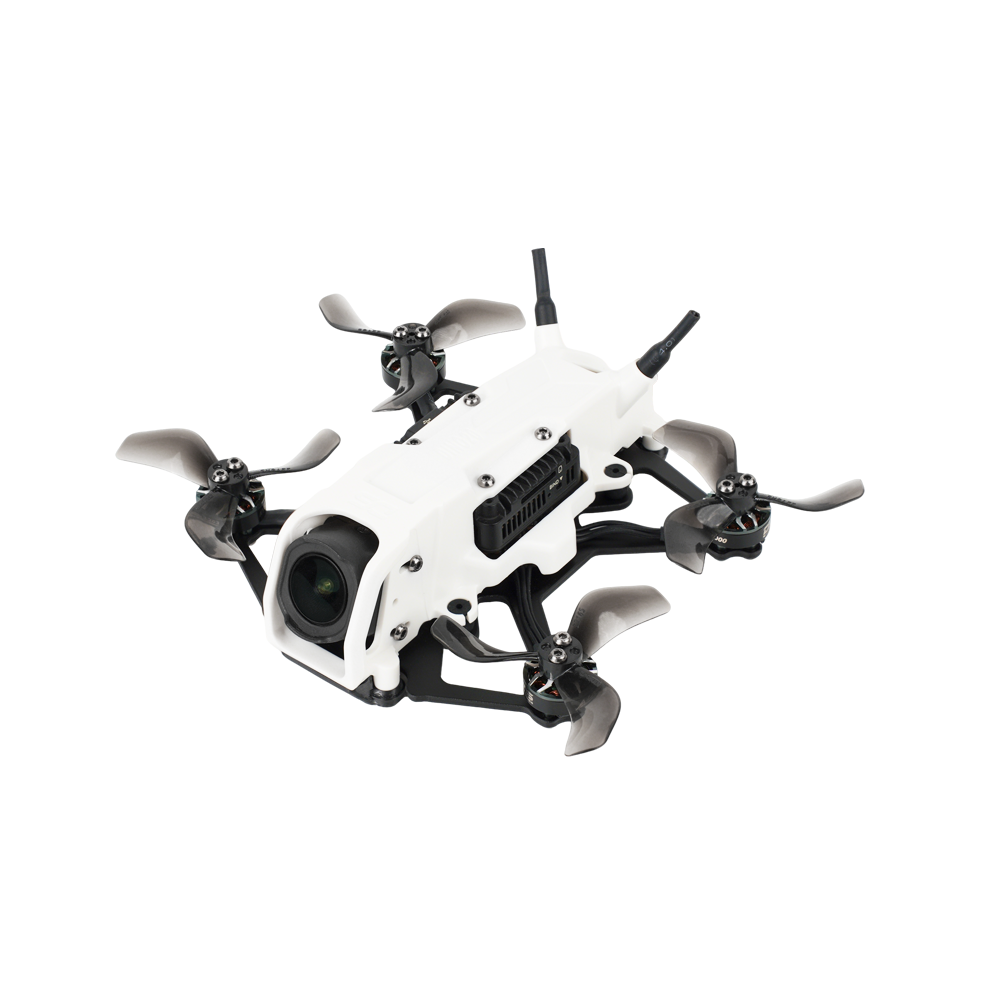DeepSpace DINO 20 2-inch 3S toothpick quadcopter with DJI O4 Air Unit, white frame front angle