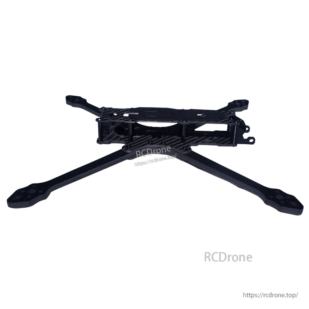 DeepSpace DS Lancer 7 MK1 FPV Frame, DeepSpace DS Lancer 7 MK1 FPV drone frame in carbon fiber with X-style arms, top plate, and standoffs