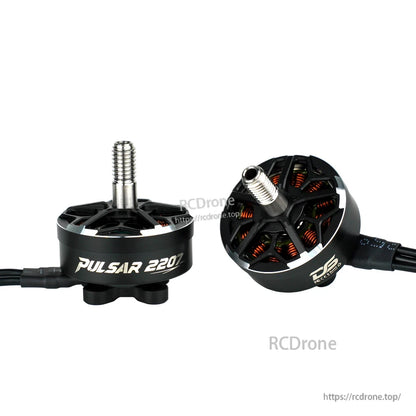 DeepSpace PULSAR 2207 2150KV 4-6S Brushless Motor, DeepSpace PULSAR 2207 brushless drone motor set with black housing, copper windings, and threaded shaft