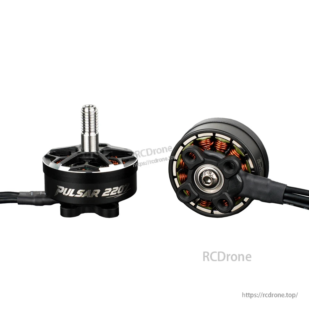 DeepSpace PULSAR 2207 2150KV 4-6S Brushless Motor, DeepSpace PULSAR 2207 brushless drone motor with threaded shaft, black bell housing, and visible copper windings