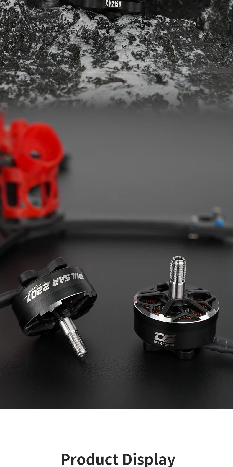 DeepSpace PULSAR 2207 2150KV 4-6S Brushless Motor for FPV Racing Drone - Titanium Shaft, NMB Bearings