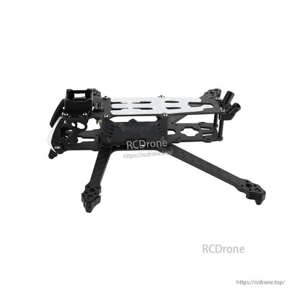 DeepSpace ROC 4-inch FPV drone frame kit with carbon fiber arms, standoffs, and white top plate