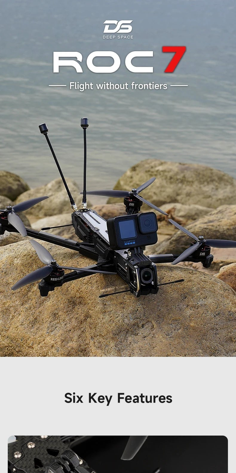 DeepSpace ROC7 O4 PRO 7 Inch Long Range FPV Drone Quadcopter, F722 Flight Controller, 60A ESC (Freestyle)
