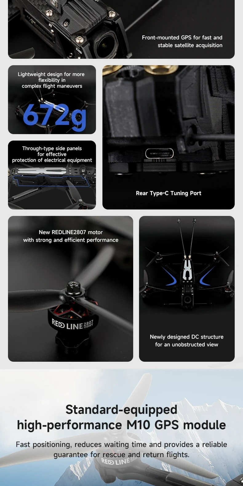 DeepSpace ROC7 O4 PRO 7 Inch Long Range FPV Drone Quadcopter, F722 Flight Controller, 60A ESC (Freestyle)