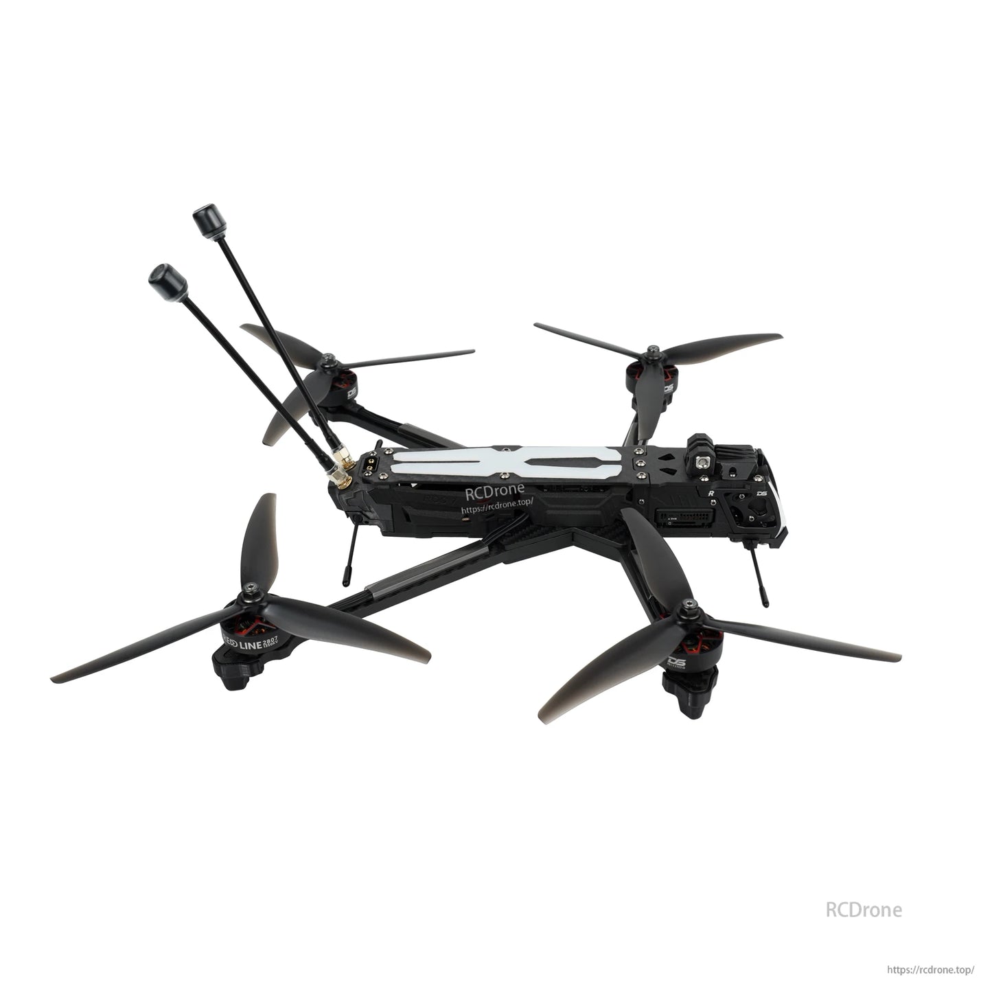 DeepSpace ROC7 7-Inch Long Range FPV, DeepSpace ROC7 O4PRO 7 Inch Long Range FPV, DeepSpace ROC7 7-inch long-range FPV quadcopter with black frame, four large propellers, and dual rear antennas