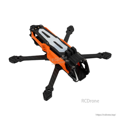 DeepSpace SEEKER35 3.5inch FPV Frame, DeepSpace SEEKER35 3.5-inch FPV drone frame with carbon fiber arms, orange side plates, and front camera cage