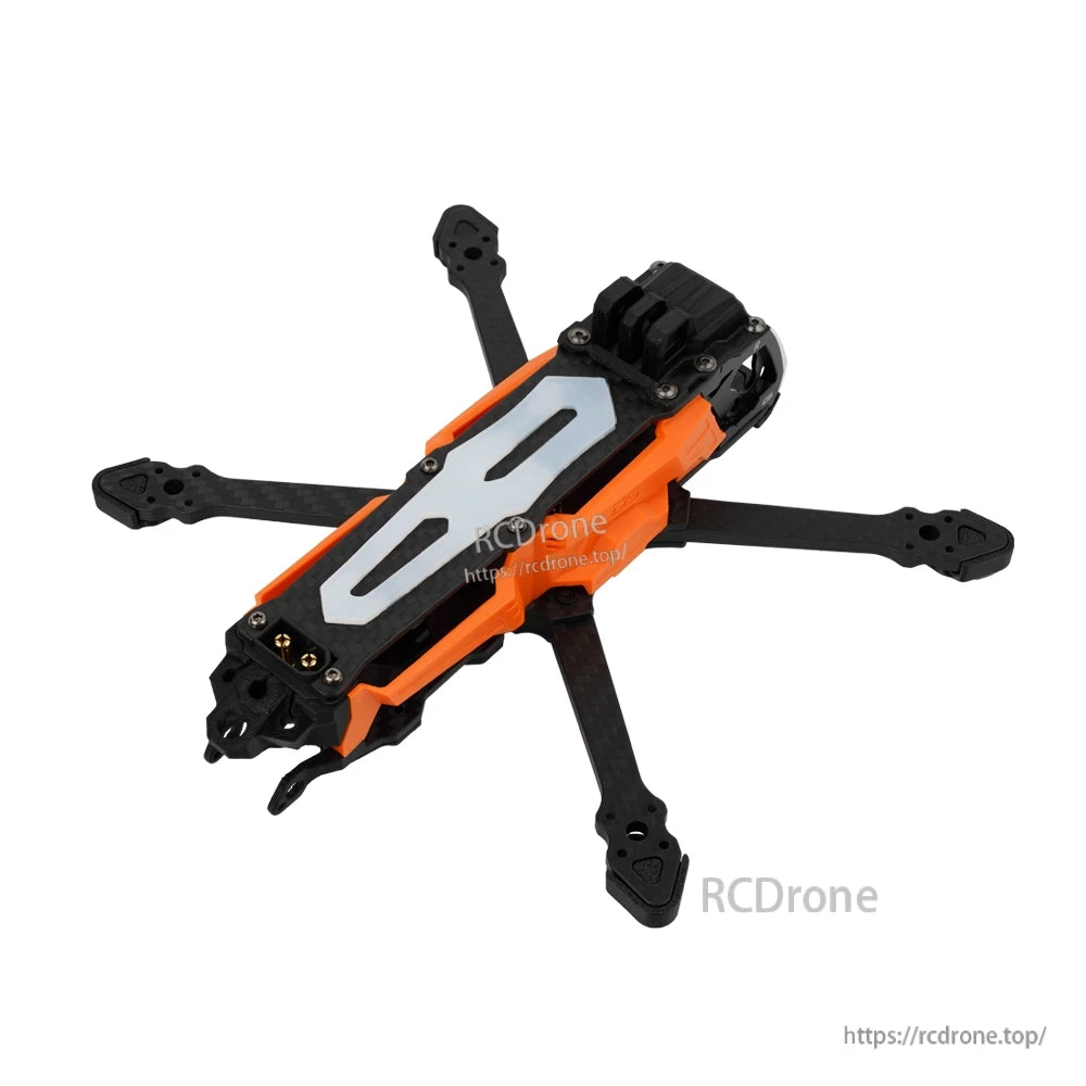 DeepSpace SEEKER35 3.5inch FPV Frame, DeepSpace SEEKER35 3.5-inch FPV drone frame with carbon fiber arms and orange side plates, DJI O4 Pro compatible