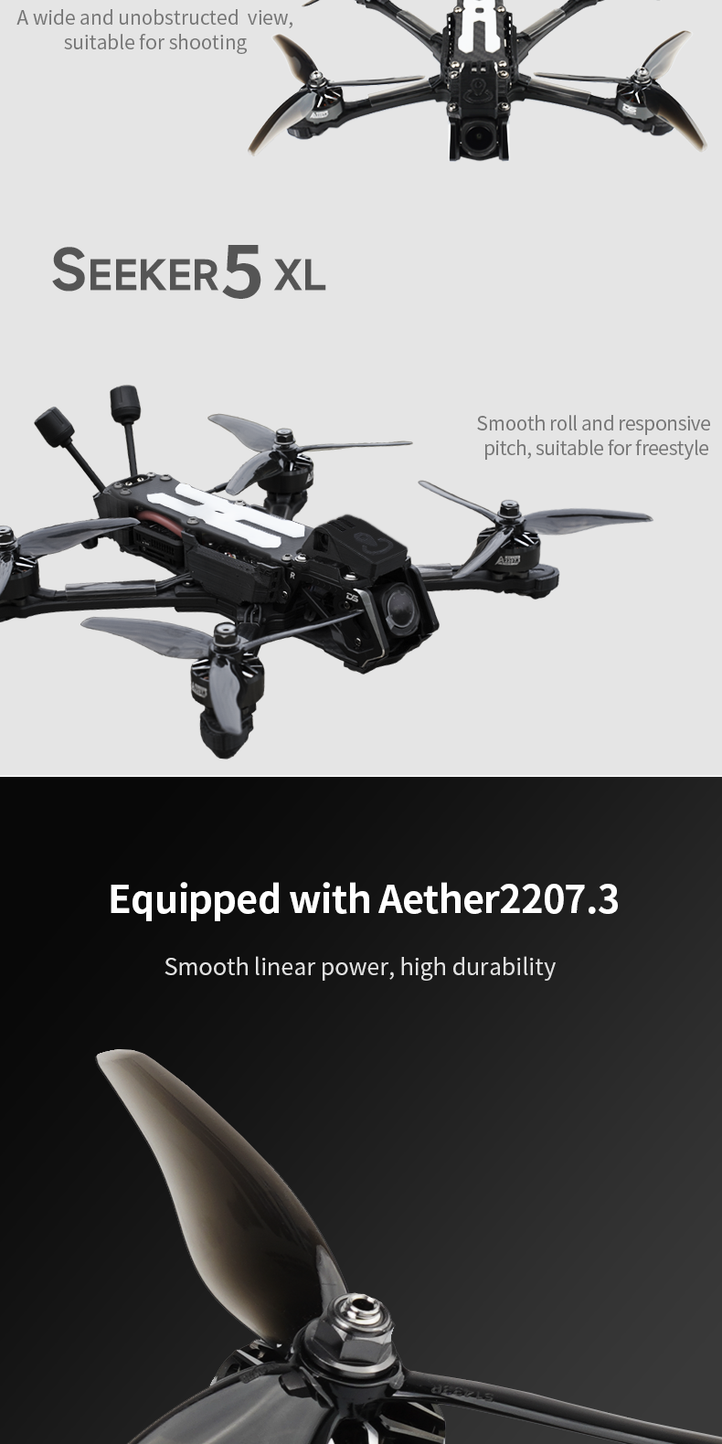 DeepSpace SEEKER5 5-Inch Freestyle FPV Drone 6S with GPS | DJI O4 Pro / O3 Air Unit / Analog PNP