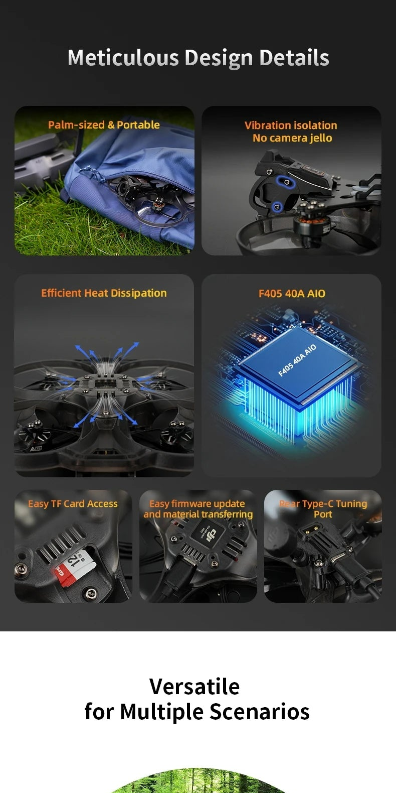 DeepSpace Stellar 25 2.5inch Whoop FPV Drone HD O4PRO (Without Cam/VTX) with Aether 1404 Motor