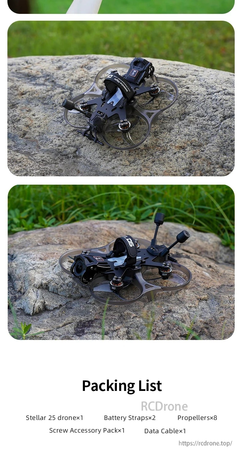 DeepSpace Stellar 25 2.5inch Whoop FPV Drone HD O4PRO (Without Cam/VTX) with Aether 1404 Motor