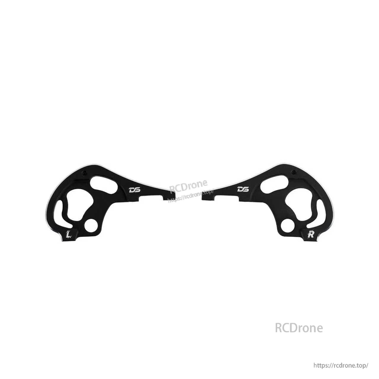DeepSpace Stellar25 FPV drone replacement bracket plate with DS logo and L/R markings, black dual-piece mount