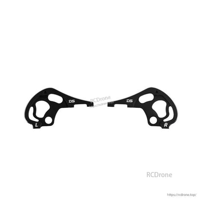 DeepSpace Stellar25 FPV drone replacement bracket plate with DS logo and L/R markings, black dual-piece mount