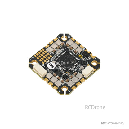DeepSpace TALOS F722AIO flight controller board with motor pads M1–M4 and two JST connectors