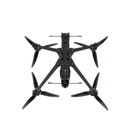 DeepSpace ROC7 7-Inch Long Range FPV, DeepSpace ROC7 O4PRO 7 Inch Long Range FPV, Top-down view of DeepSpace ROC7 O4PRO 7-inch FPV quadcopter with carbon fiber frame and four propellers