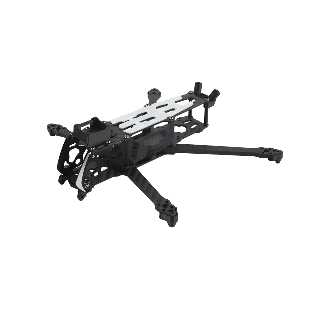 DeepSpace ROC 4 carbon fiber 4-inch FPV drone frame kit with long arms, camera cage, and top plate