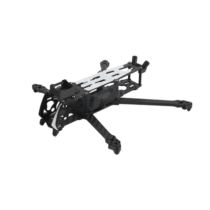 DeepSpace ROC 4 carbon fiber 4-inch FPV drone frame kit with long arms, camera cage, and top plate