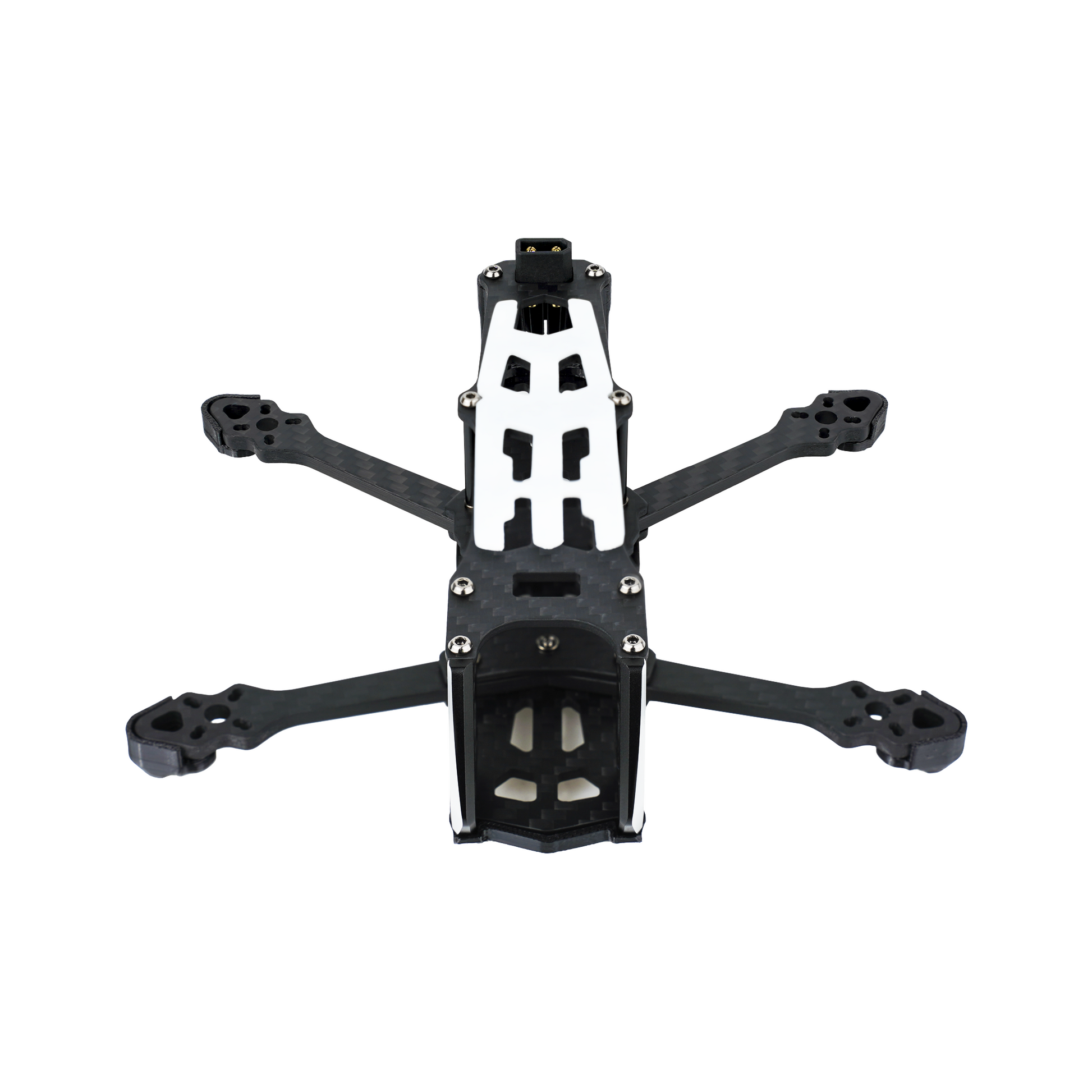 Top view of DeepSpace SEEKER 3-inch carbon fiber FPV freestyle drone frame with camera cage and X arms