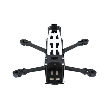 Top view of DeepSpace SEEKER 3-inch carbon fiber FPV freestyle drone frame with camera cage and X arms