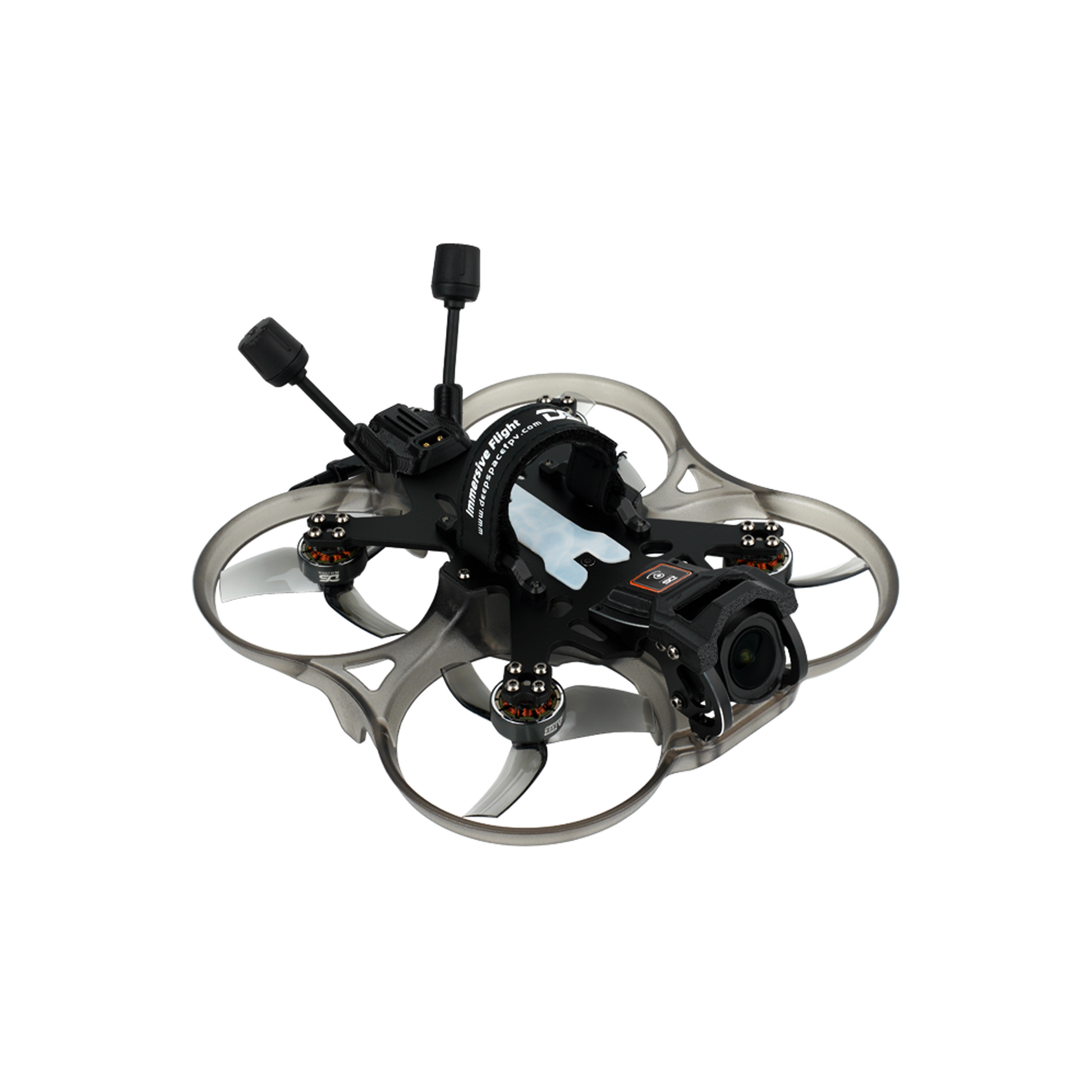 DeepSpace Stellar 25 2.5inch Whoop FPV, DeepSpace Stellar 25 2.5-inch whoop FPV quadcopter with ducted frame, front camera, and dual antennas