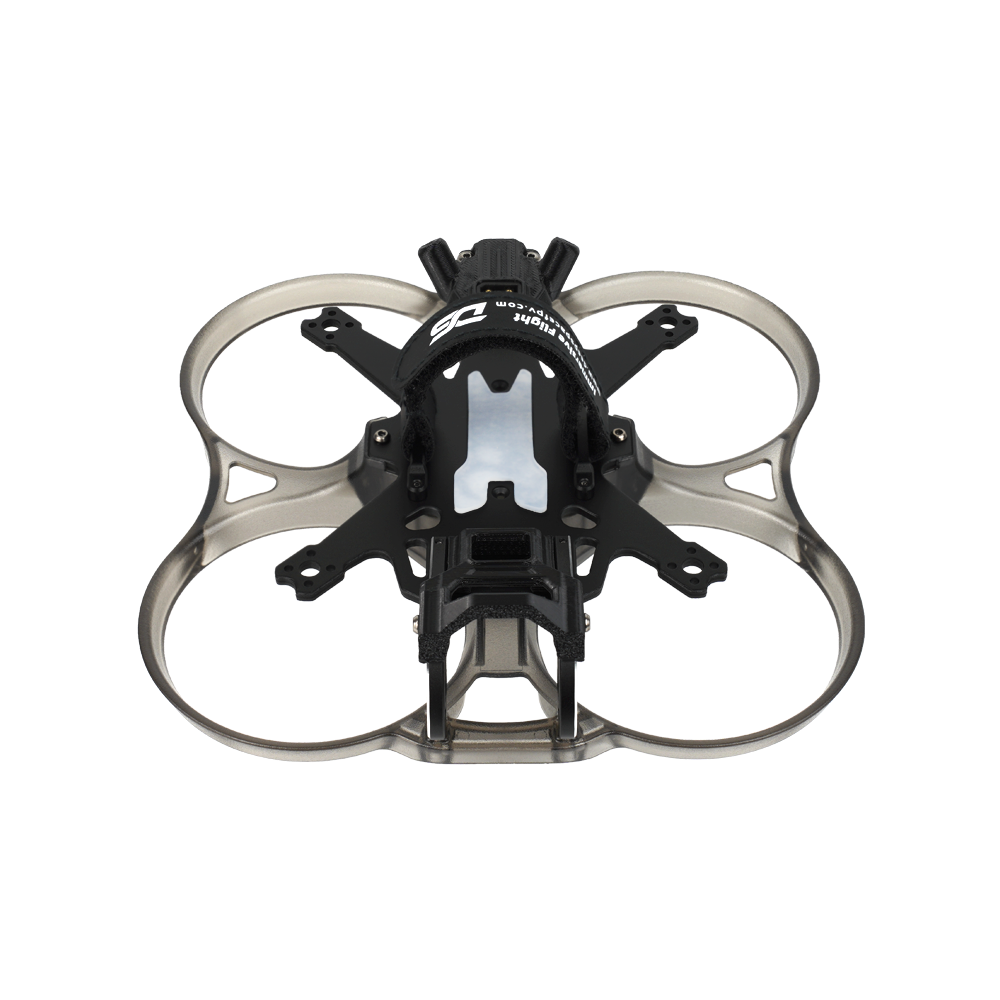 DeepSpace Stellar 25 2.5inch Freestyle FPV Frame, DeepSpace Stellar 25 2.5-inch FPV freestyle drone frame with four prop guards, top battery strap, and front camera mount